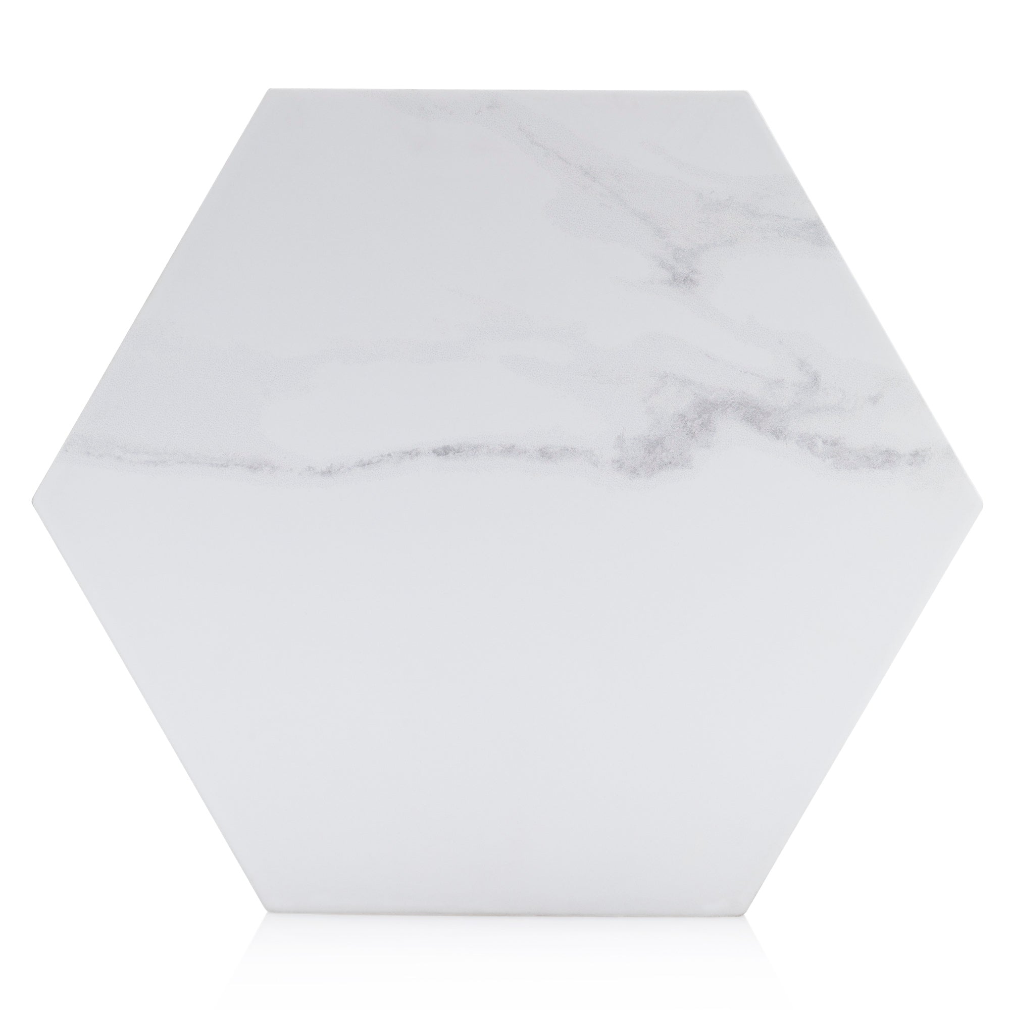8.86x10.2 Cararra Hexagon field porcelain tile - Industry Tile